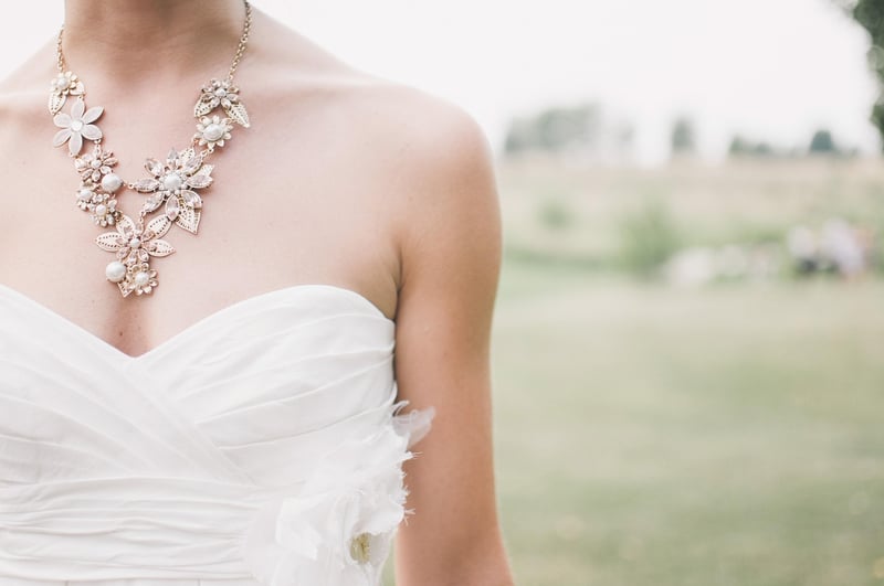 Bride in celestial-themed wedding dress